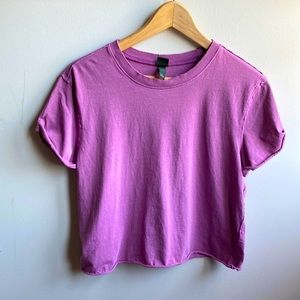 Short Sleeve Purple Cropped Tee